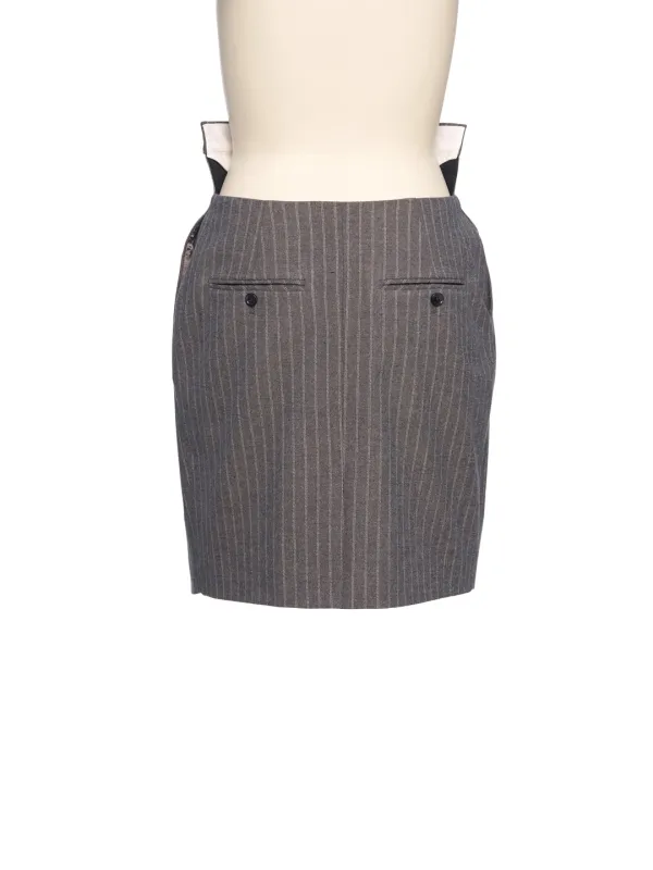FW26 GRAY STRIPE TUCK SKIRT