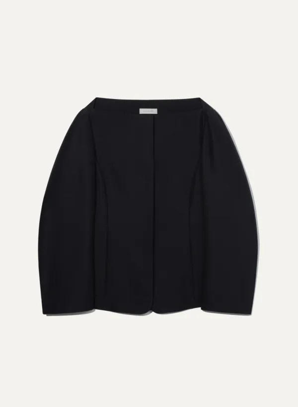 Linnea Wool Silk Blouse Coal