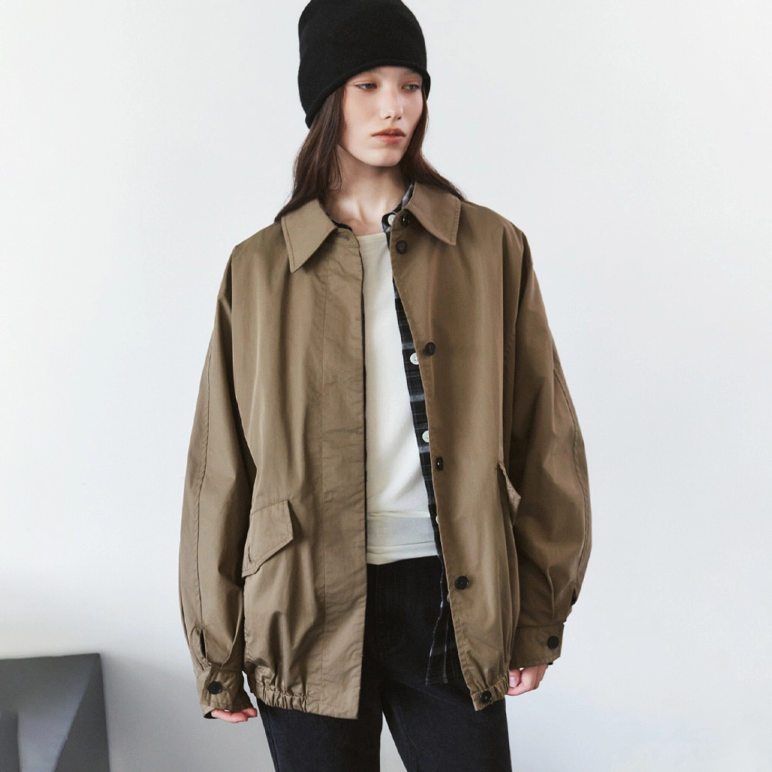 시야쥬 SIOT4207 오버핏 돌먼 블루종_Khaki brown 상품 이미지 2