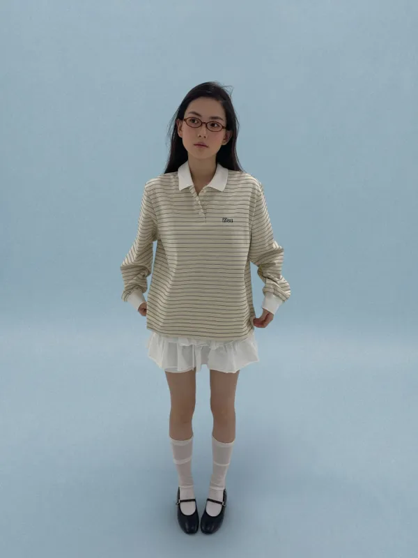 Sunday Stripe PK T shirts / Yellow