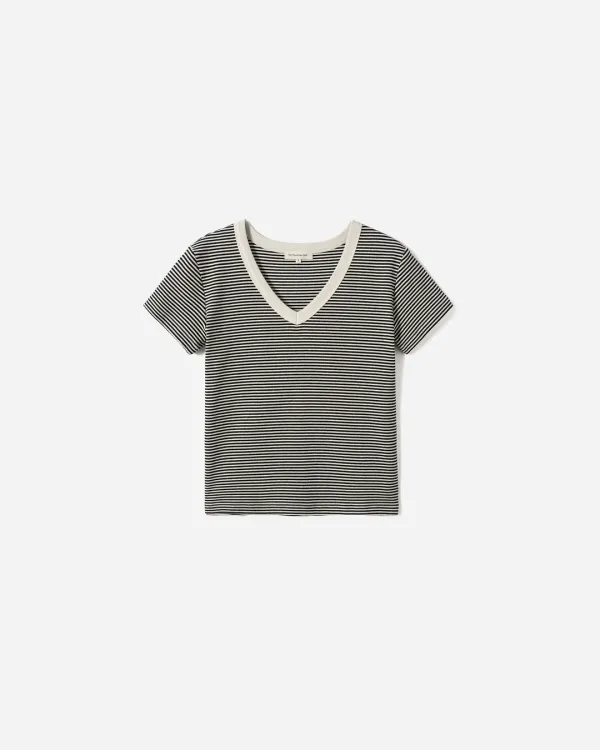 Fleu Stripe V-neck T-shirt