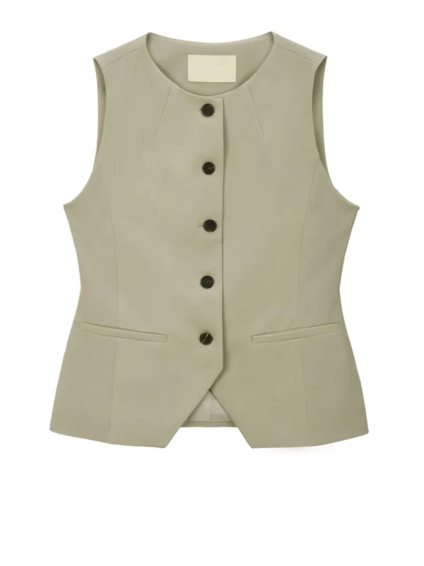 Formal Structured Round Neck Tailored Vest