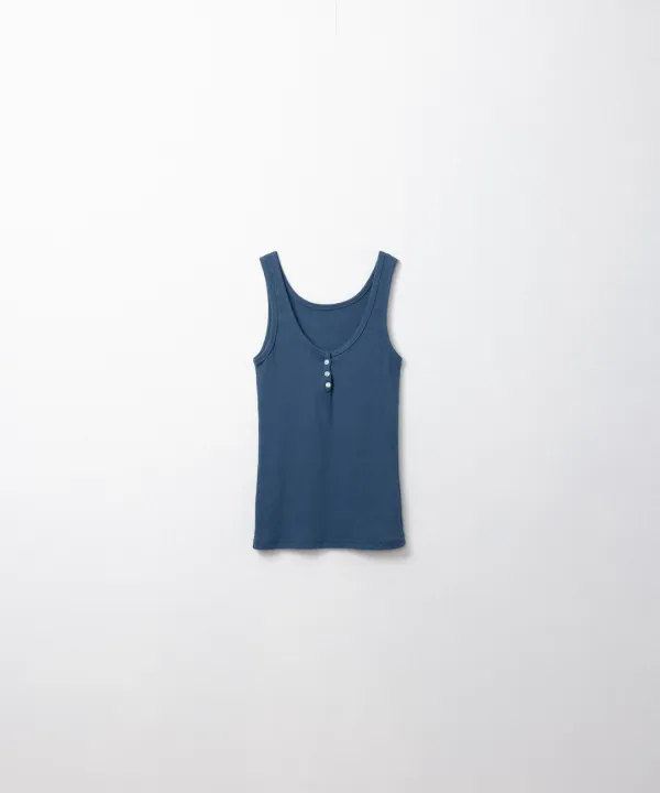 립버튼 슬리브리스 (french blue)