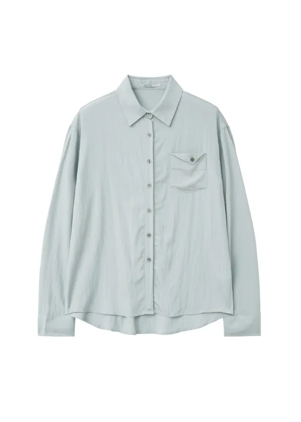 [9/16~ 발송] ROLL-UP LOOSE FIT SHIRT, ASH BLUE