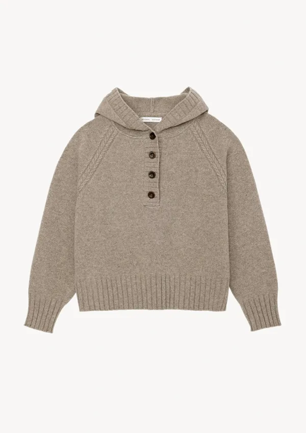 Room Hooded Knit in Taupe