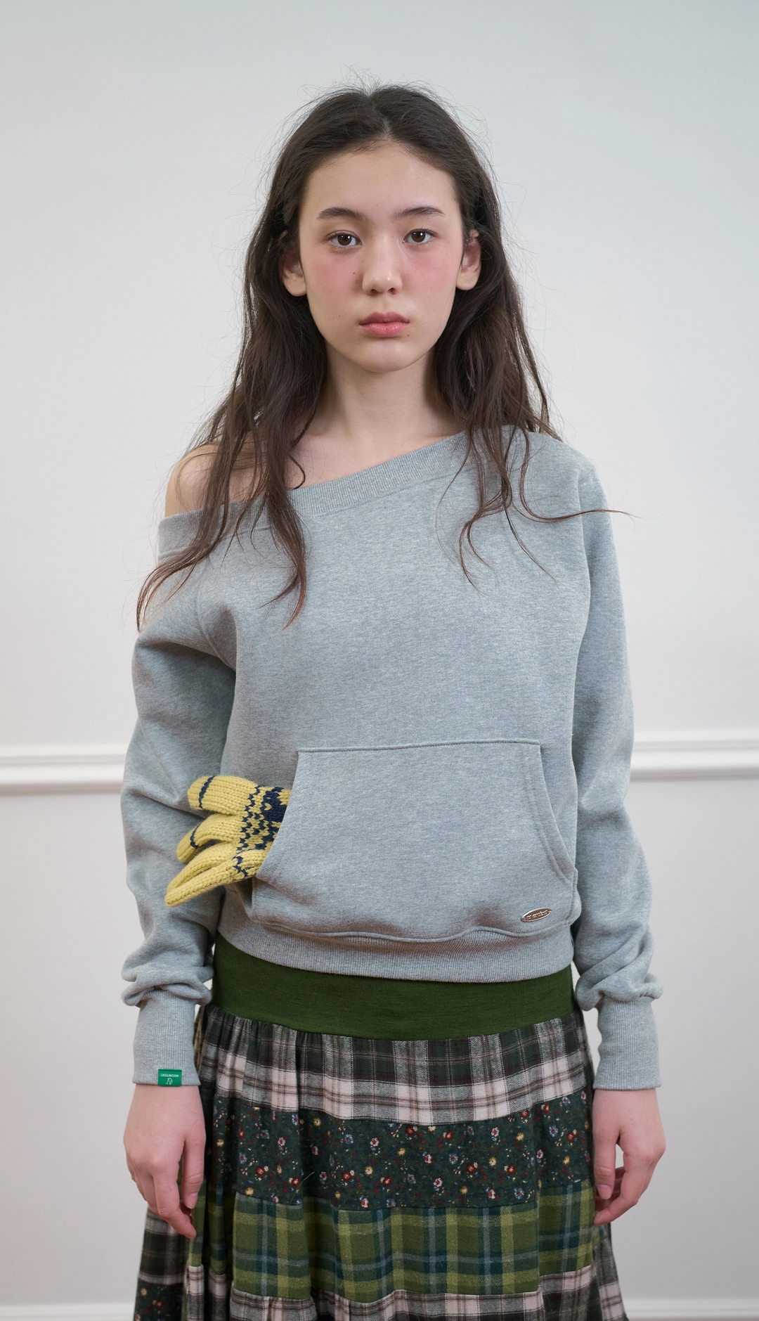 노컨텐츠 262. Pocket Boat Neck Sweatshirt _ Melange Grey 상품 이미지 2