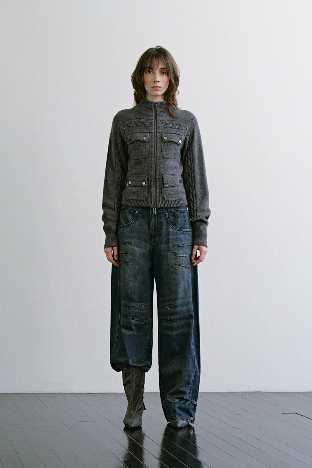 트리밍버드 4-Pocket Knit Zip-up [ Gray ] 상품 이미지 2
