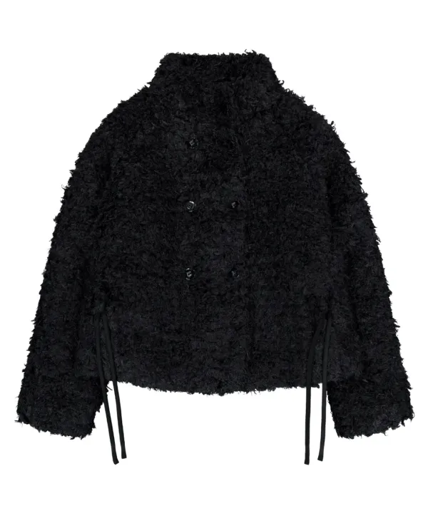 HAIRY FUR JACKET BLACK