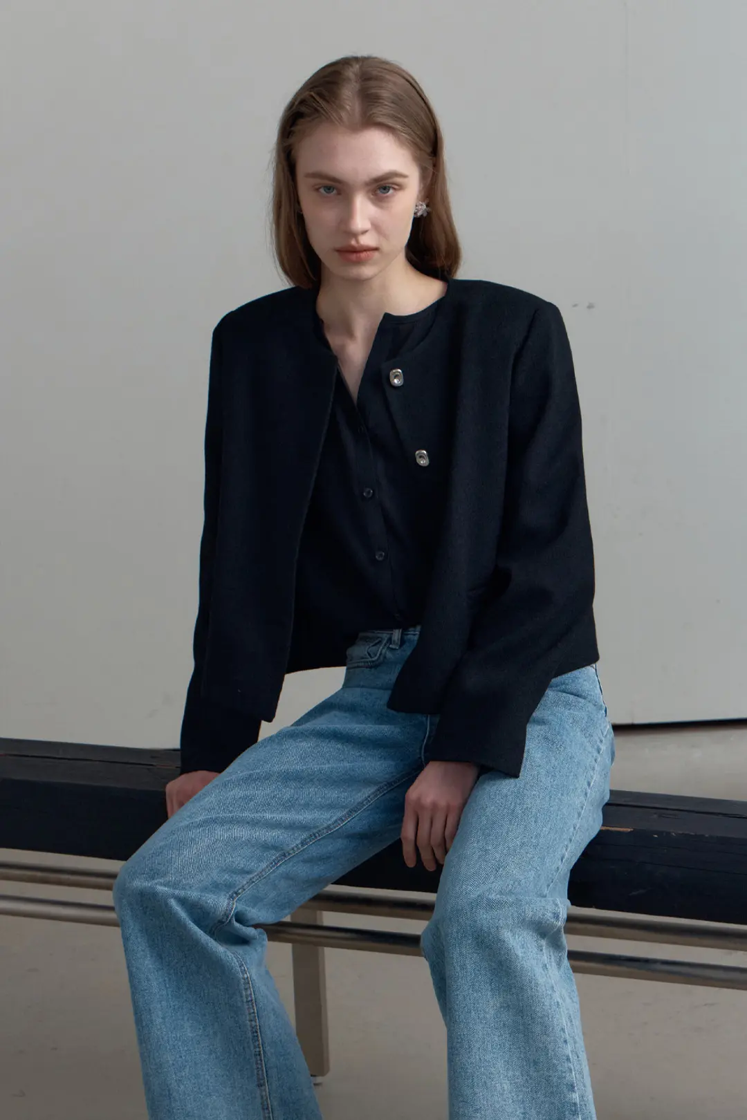 오브오브 Berr Tweed Jacket_Black 상품 이미지 2
