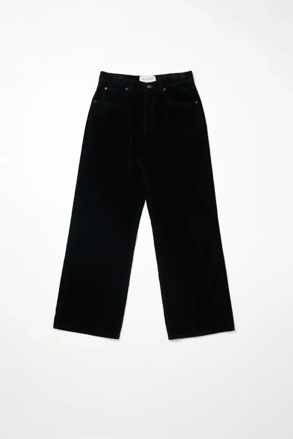 Via Bae velvet wide pants (Black)