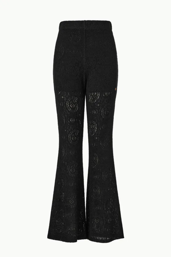 Paisley Lace Banded Pants, Black