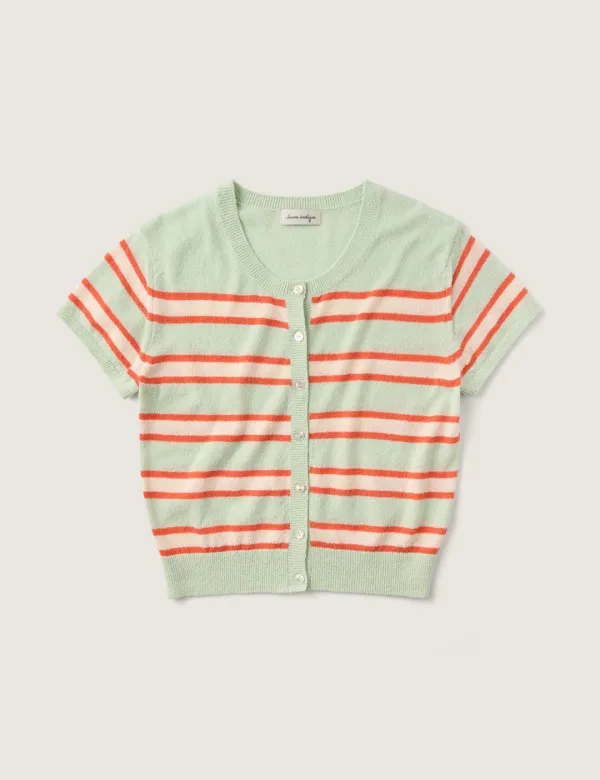 Ash Stripe Cardigan (Mint)