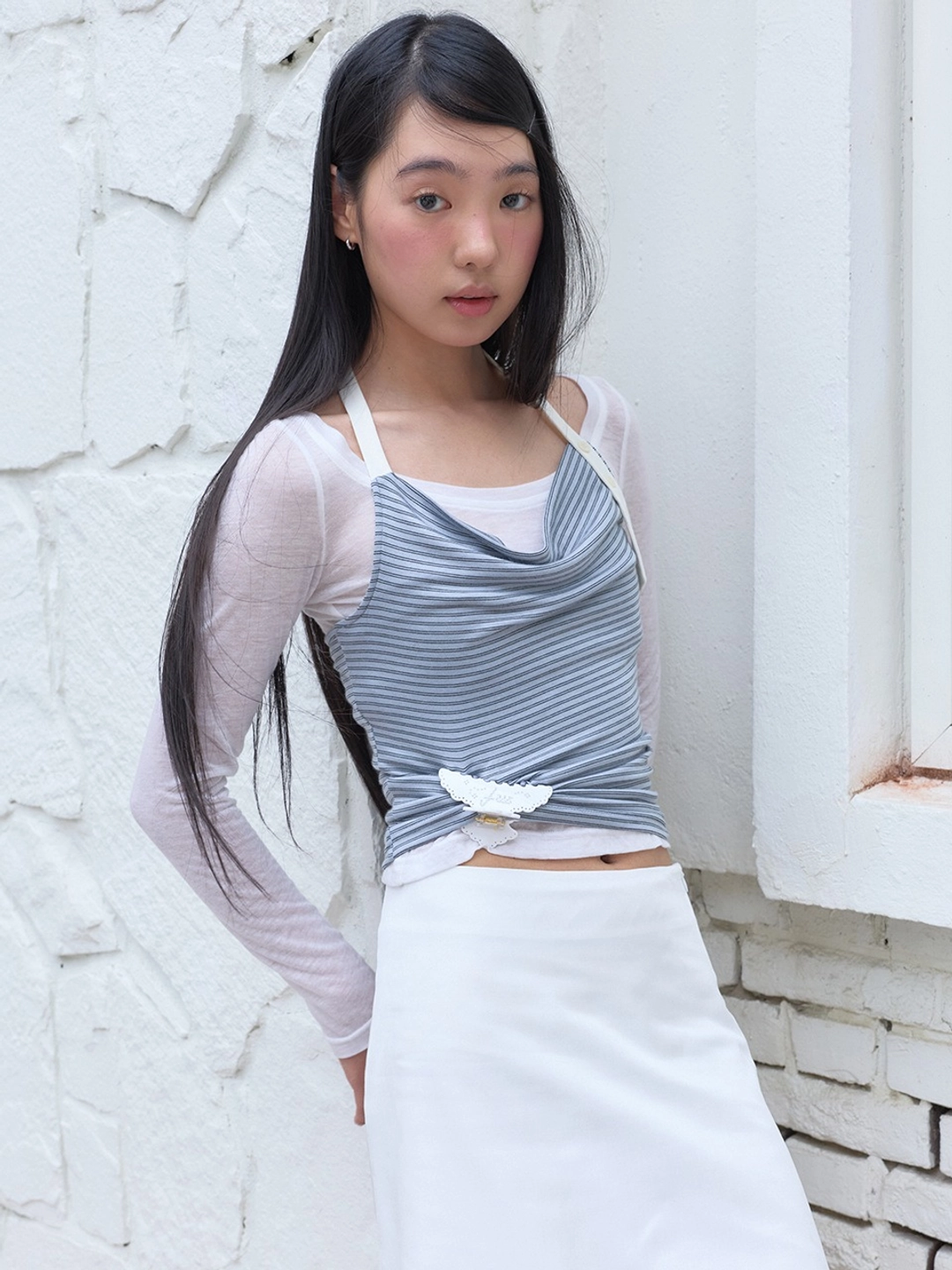 마가린핑거스 STRIPE HALTER TOP (BLUE) 상품 이미지 2
