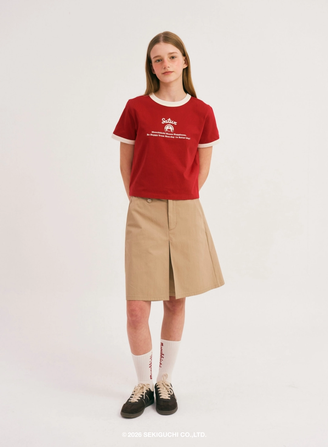 세터 (W) Satur X Monchhichi Ringer T-Shirt - Red 상품 이미지 3