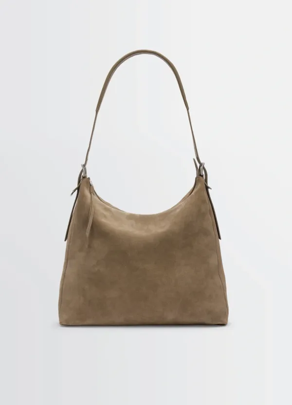 BELTED HOBO BAG IN SUEDE LEATHER