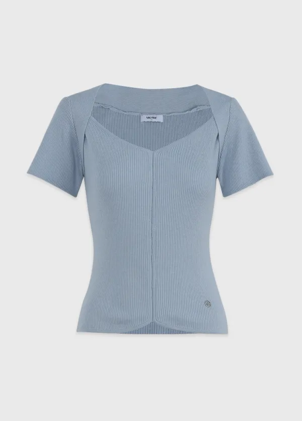 [44-120] Joan Bolero-Layered Short-Sleeve Knit 조안 볼레로-레이어드 쇼츠 슬리브 니트 (여름-여름하객룩-하객룩-격식룩-출근룩-오피스룩-데일리룩-데이트룩-여름니트-반팔니트-데일리니트-골지니트-자체제작)