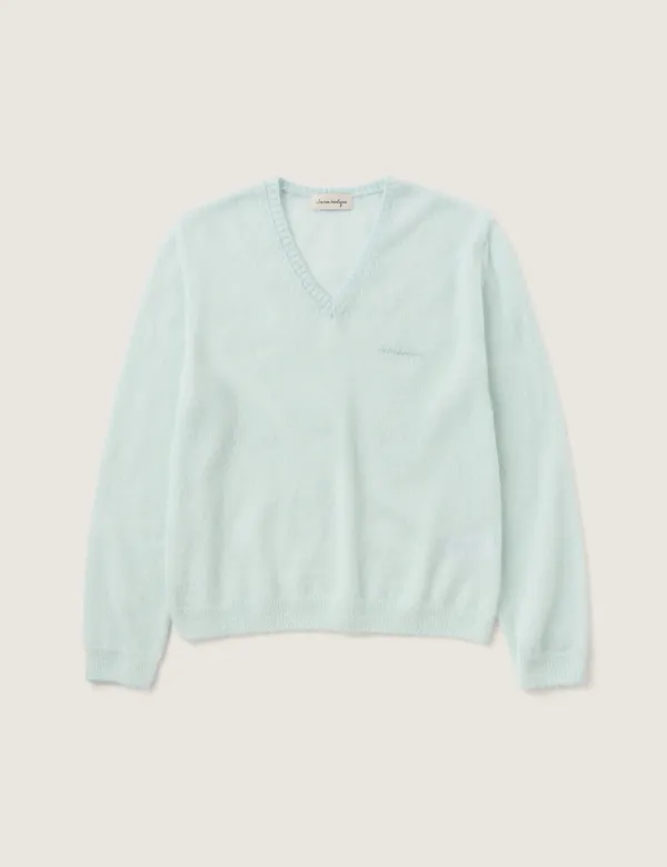 Mumu V-neck Knit (Pale Mint)