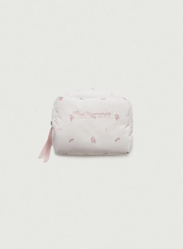 Rosie Flower Pom-Pom Pouch_White