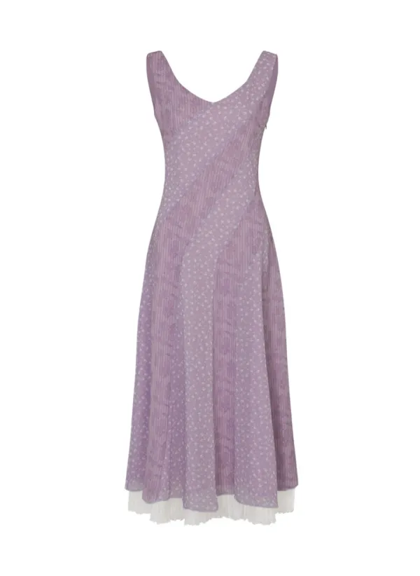 Paisley Flower Mix Dress (Purple)
