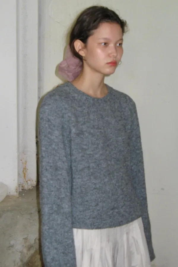 Mixed Pullover Knit (Melange Grey)