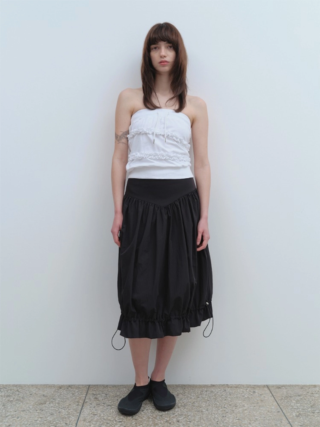 밀로 우먼 String Balloon Midi Skirt [Black] 상품 이미지 2