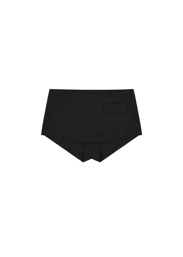 OBLIQUE SKIRT PANTS, BLACK