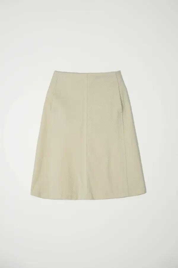 AMBO CORDUROY FLARE HALF SKIRT_IVORY