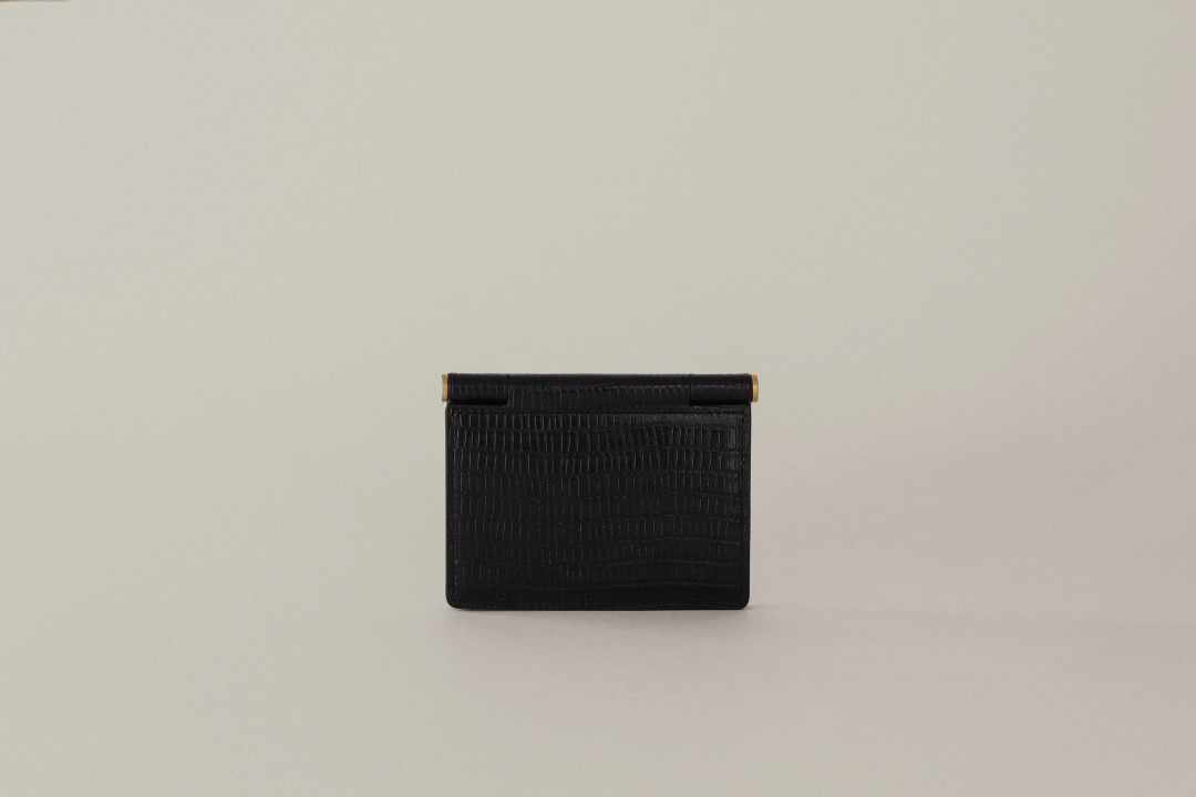 투티에 PORTE CARTES DE VISITE PAUMELLE LIZARD BLACK 상품 이미지 3