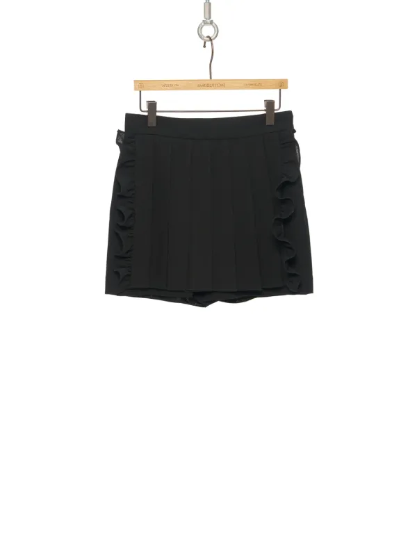 PF25 BLACK PLEATED APRON PANTS