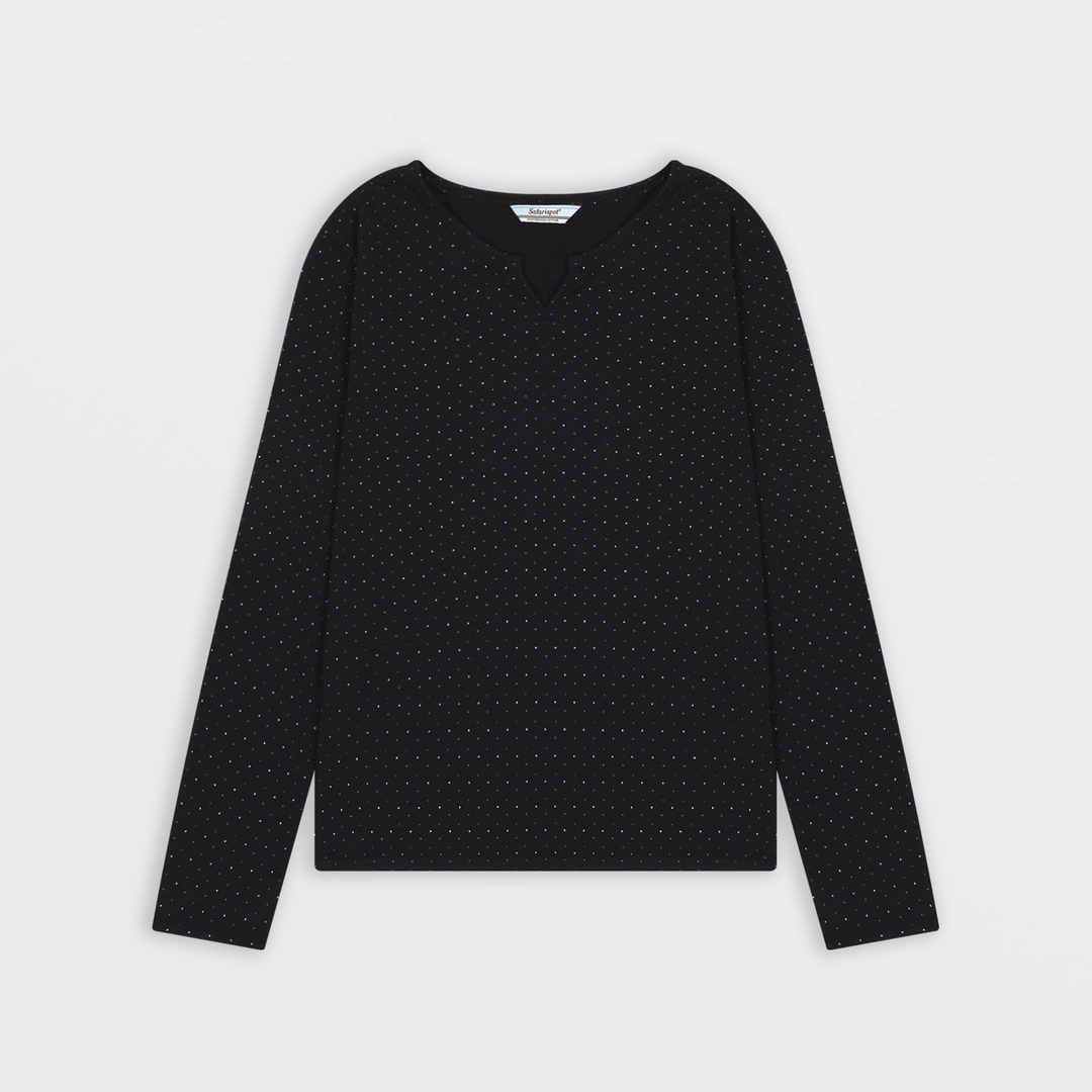 사파리스팟 1/2 Country Dots V-Neck  L/S (Black) 상품 이미지 1