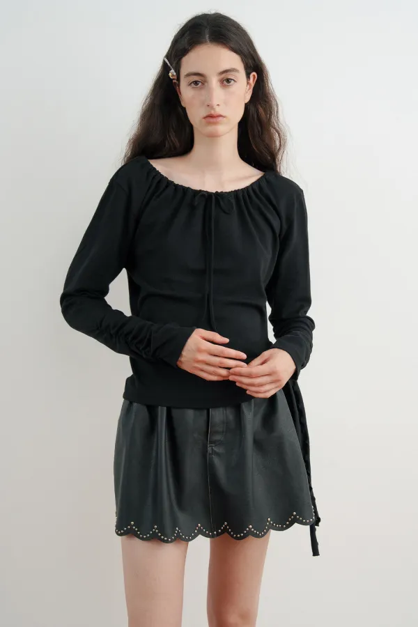 Side Tie T-Shirt (Black)