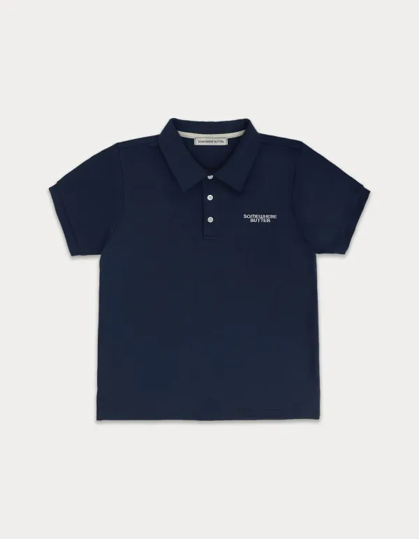 6th / Classy logo pique top - navy