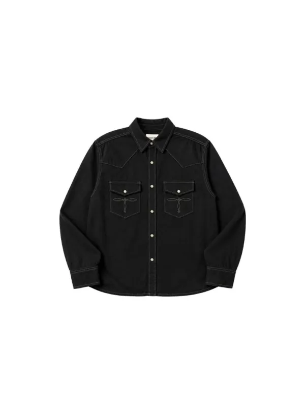 [9/15 순차발송]Western Cotton Shirt Black_F263SH07