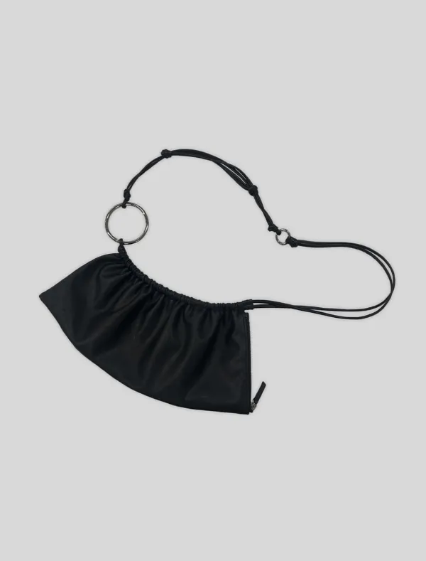 STRAP SHIRRING BAG [BLACK]