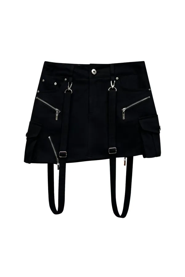 BELLA MINI SKIRT PANTS / BLACK
