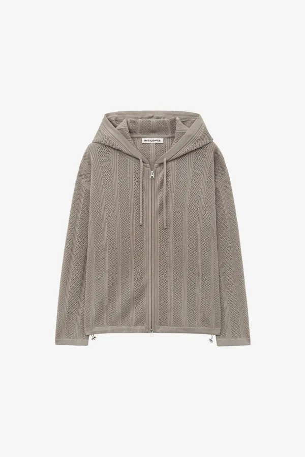 스카시 후드 집업 니트 MOCHA BROWN