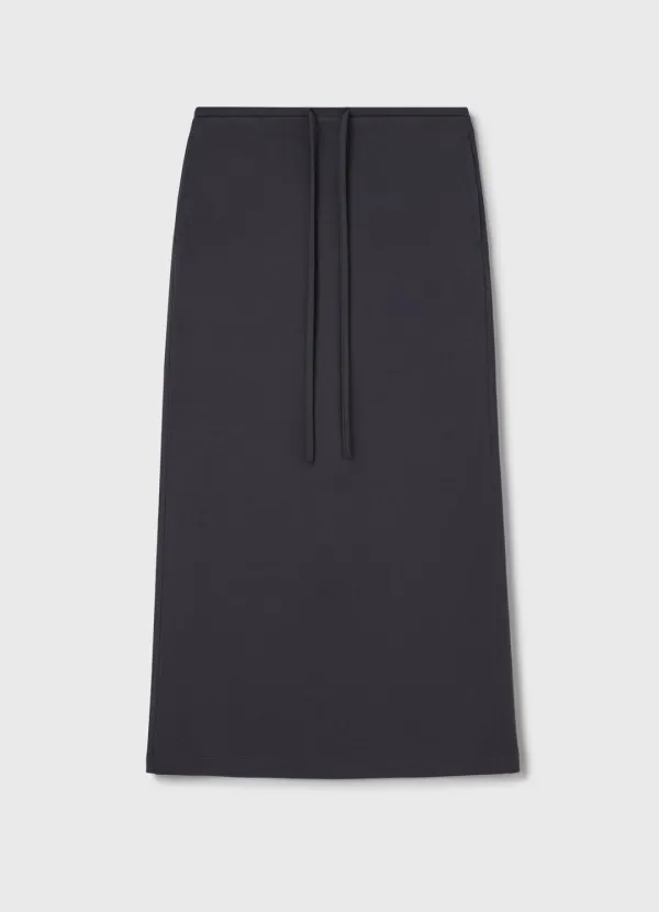 [2nd] Drawstring Maxi Skirt / Charcoal
