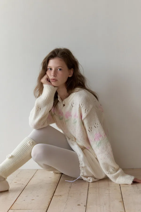 (3rd Re-stock) Winter Garden Cardigan (Cream)