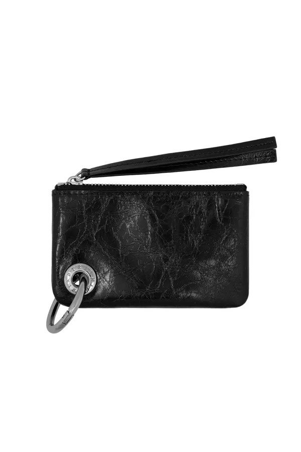 Eyelet O-Ring Mini Wallet [ Black ]