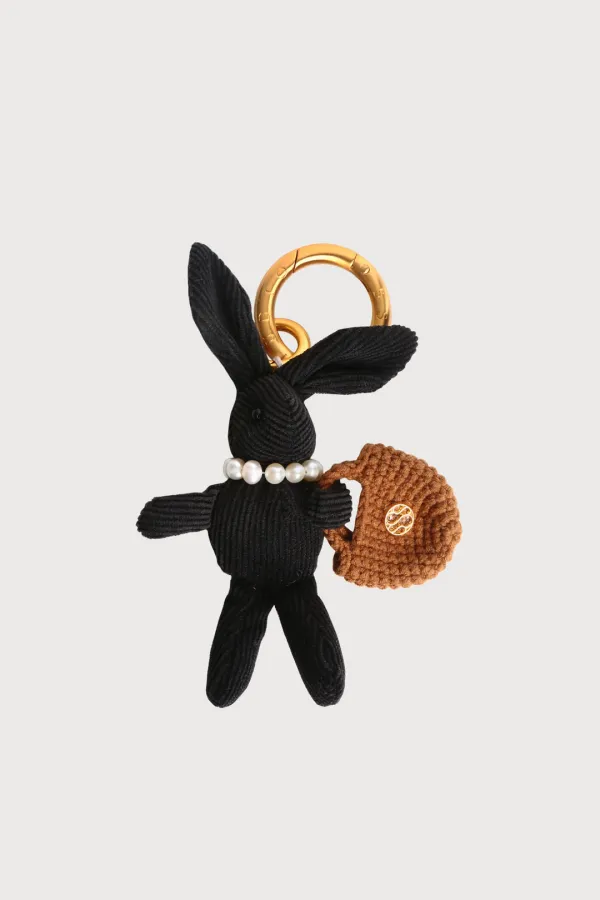 Black rabbit key ring