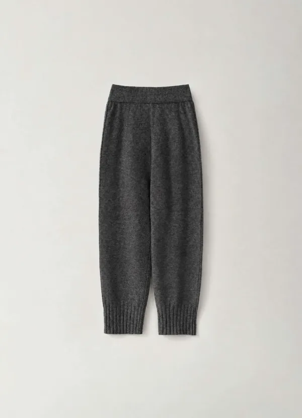 Merino Wool Knit Jogger Pants - Charcoal