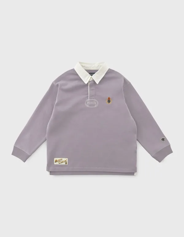 CHILDREN WASHED 7.5S RUGBY SHIRT / Lavender