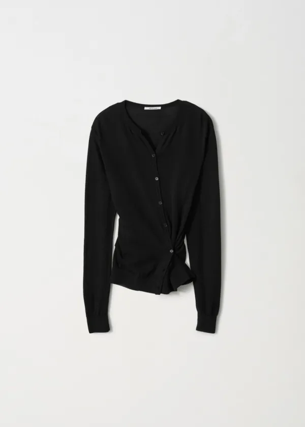 [2nd] Silk Blend Two-Way Knit Cardigan_Black