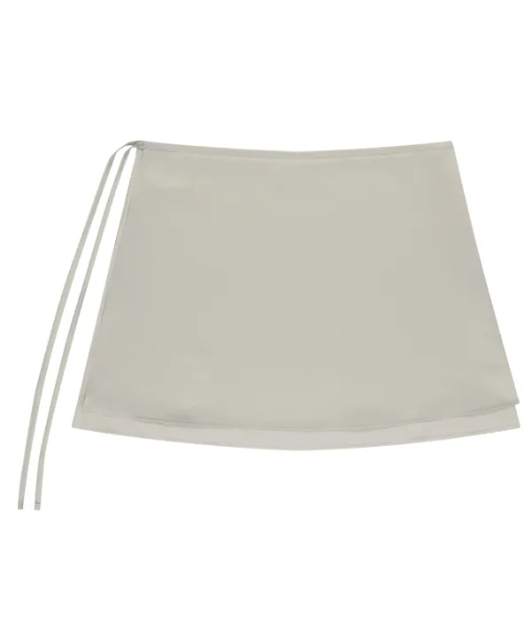 038 SATIN WRAP SKIRT SILVER