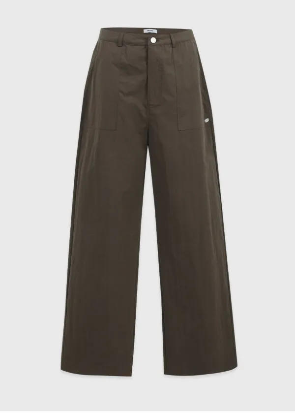  [25-36]  Roladin Nylon Wide Pants  롤라딘 나일론 와이드 팬츠 (여름-데일리룩-캐주얼룩-여름팬츠-코튼팬츠-세미와이드-롱팬츠-롱와이드-반바지안감-사이드포켓-안감-빅사이즈-자체제작) 