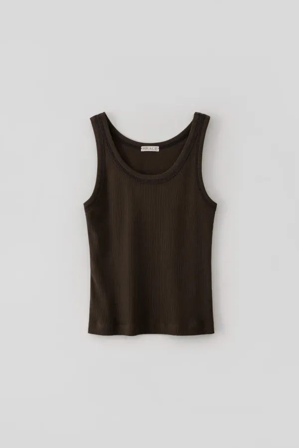 Basic Sleeveless Top_Brown