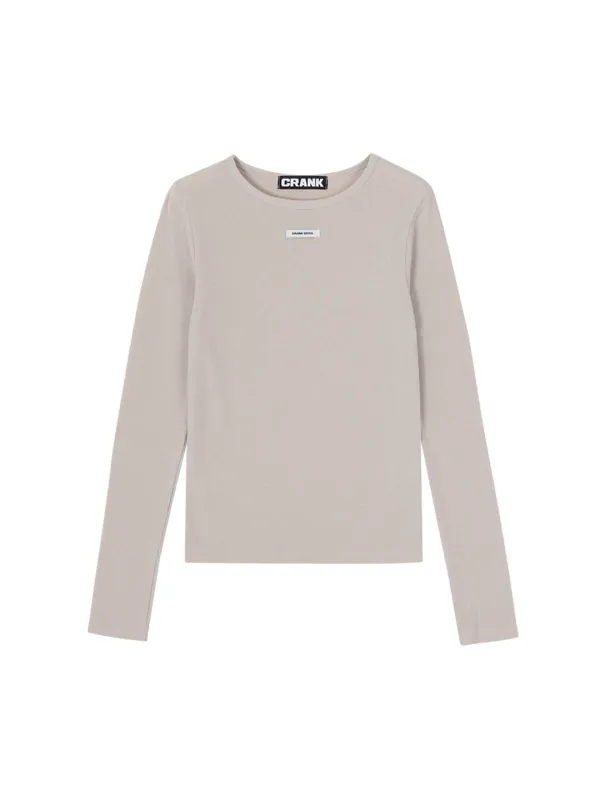 BASIC KNIT LONG SLEEVE TOP_BEIGE