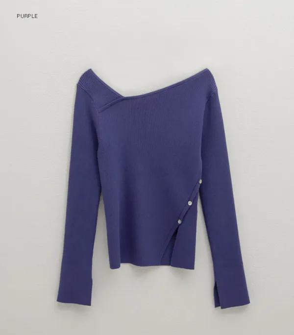 (Z-T-6734)UNBALANCED CUTOUT SLIM LONG KNIT