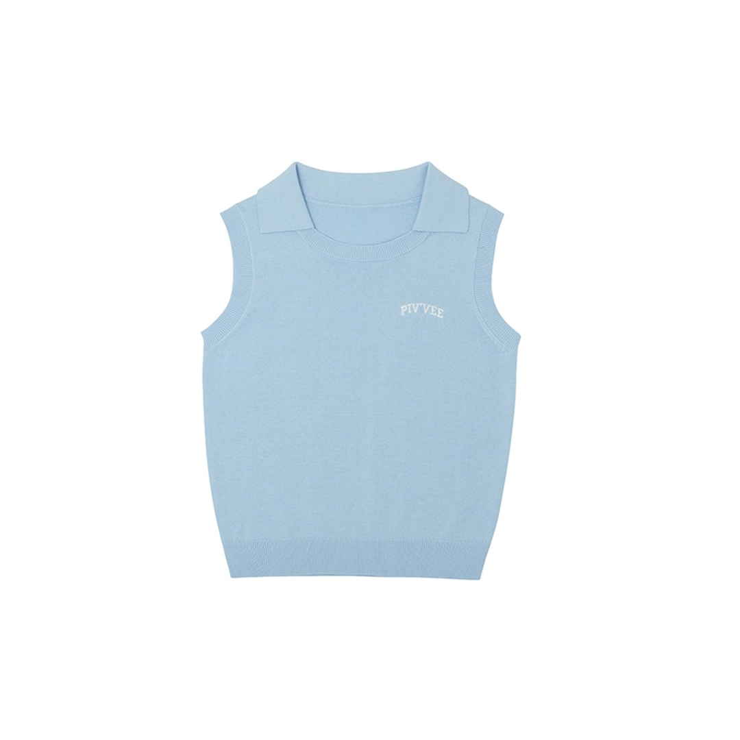 피브비 Giant Smiley Sleeveless Knit Top (cornflower blue) 상품 이미지 1