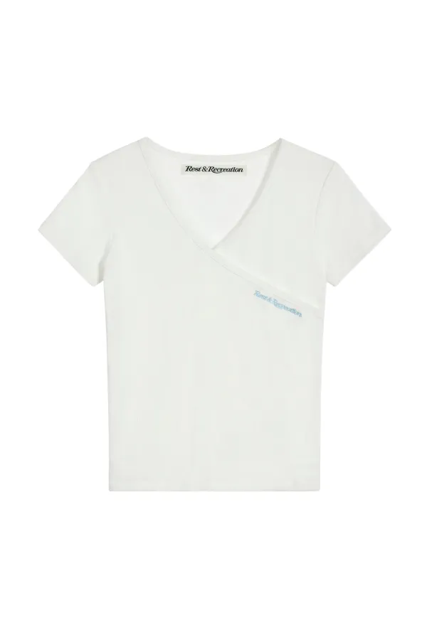 WRAP HALF SLEEVE TOP - WHITE